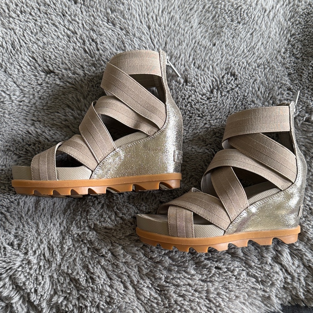 Sorel Women's Wedge Sandals - metallic